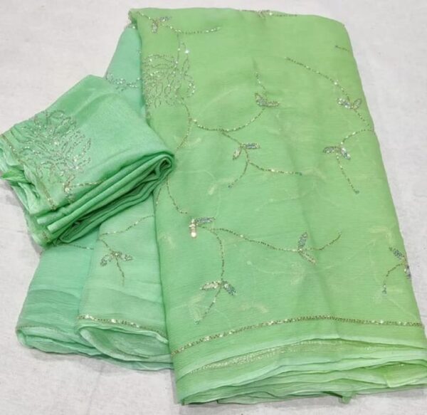 Cutdana zaal work saree with Blouse