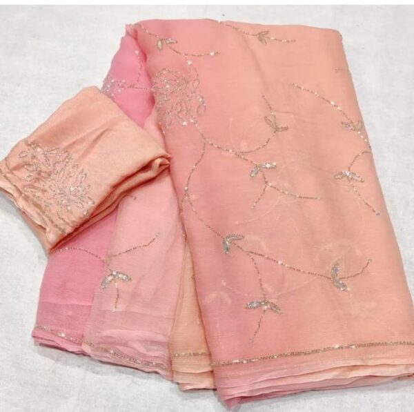 Cutdana zaal work saree with Blouse