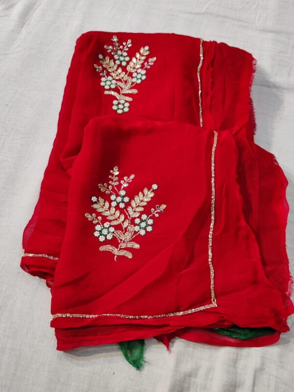 katdana hand work saree with blouse