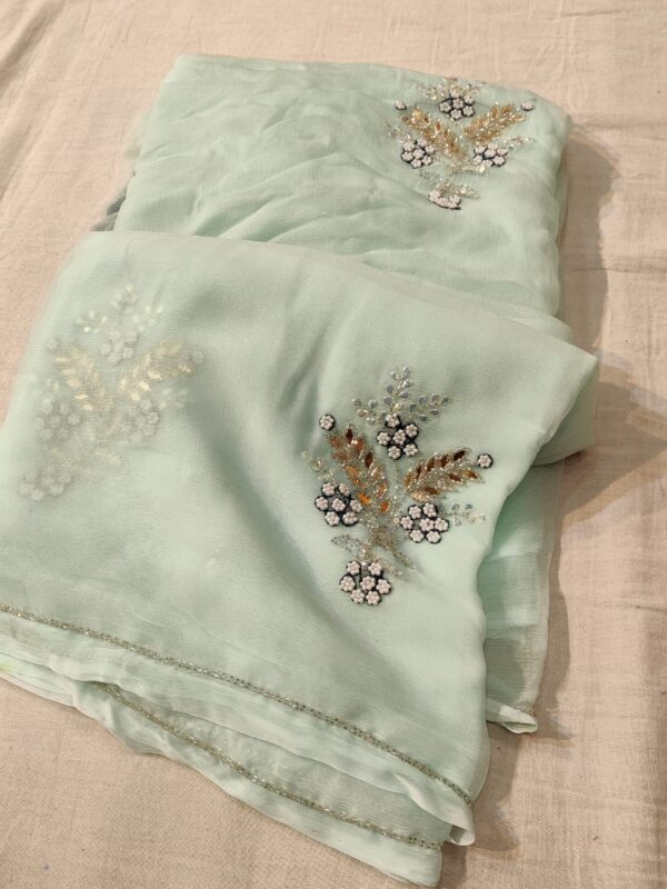 katdana hand work saree with blouse