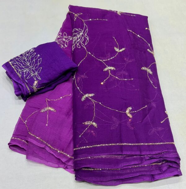 Cutdana zaal work saree with Blouse