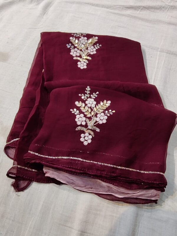 katdana hand work saree with blouse