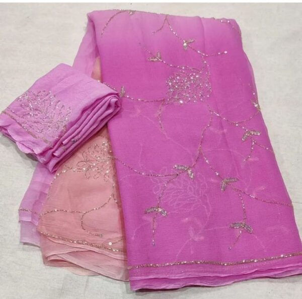 Cutdana zaal work saree with Blouse