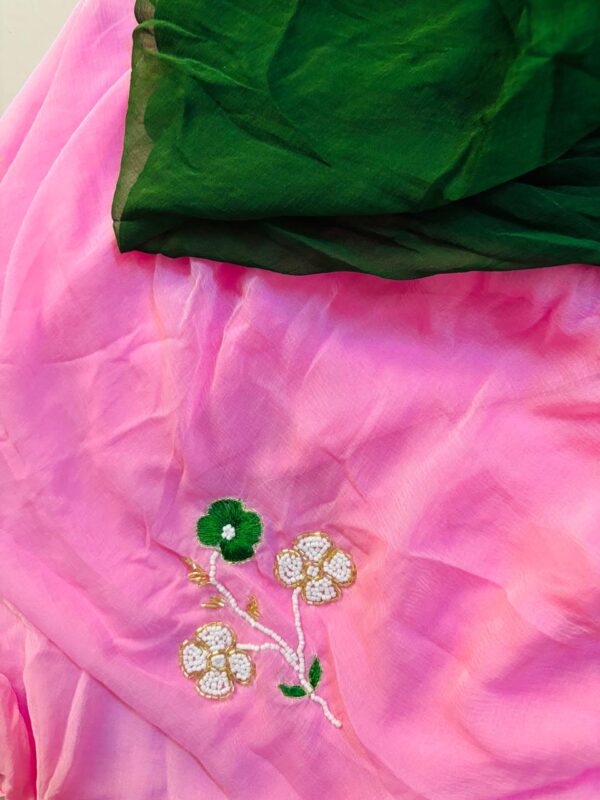 chiffon handwork saree - Image 2