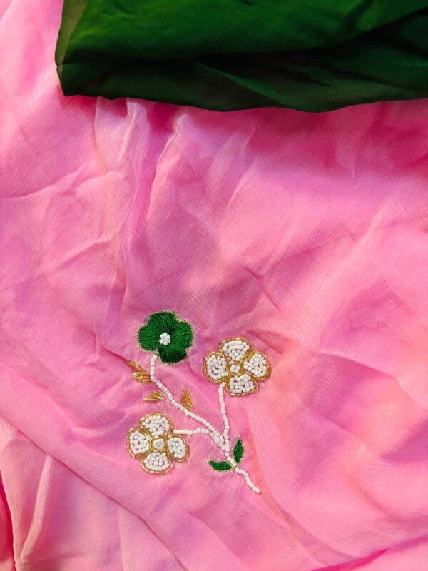 chiffon handwork saree - Image 4