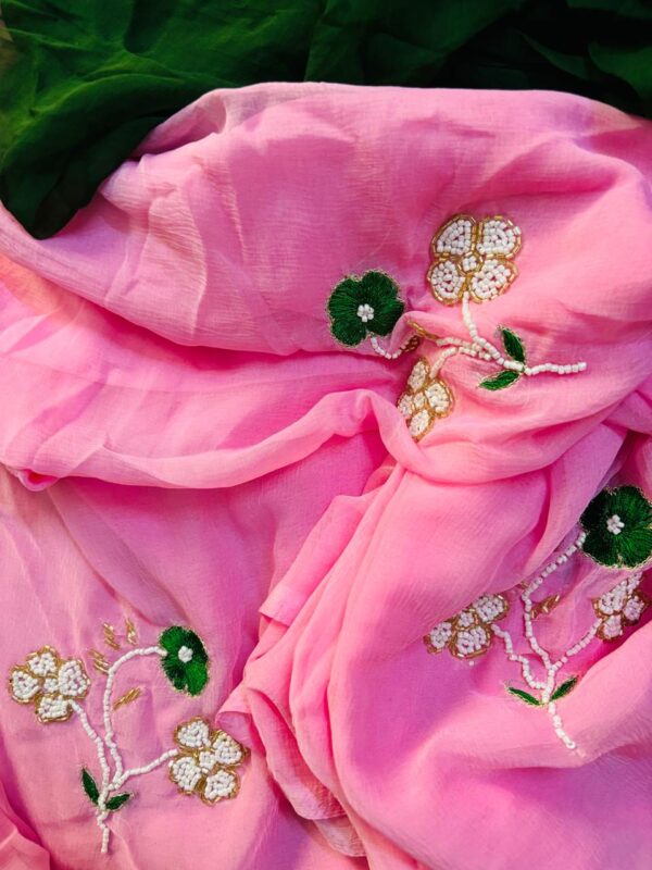 chiffon handwork saree - Image 9