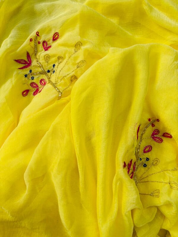 chiffon handwork saree with blouse