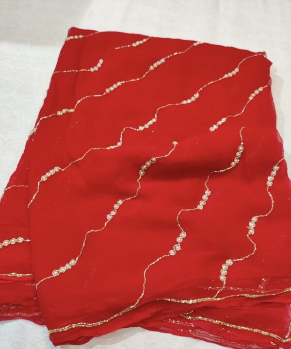 Chiffon handwork Saree with Blouse