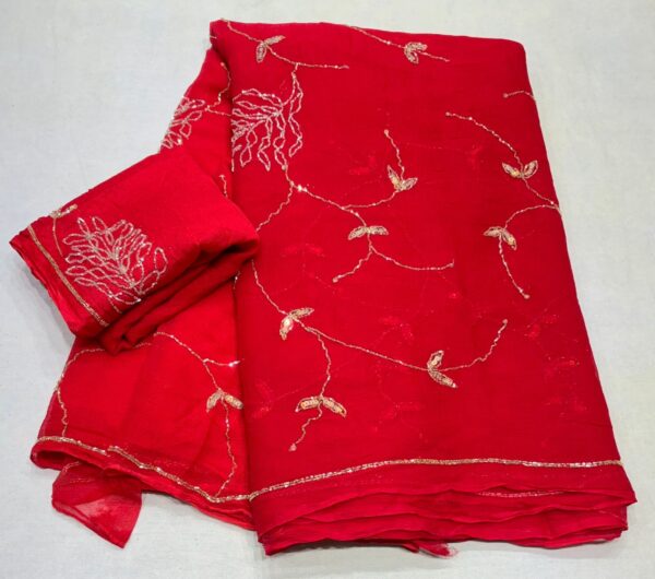 Cutdana zaal work saree with Blouse
