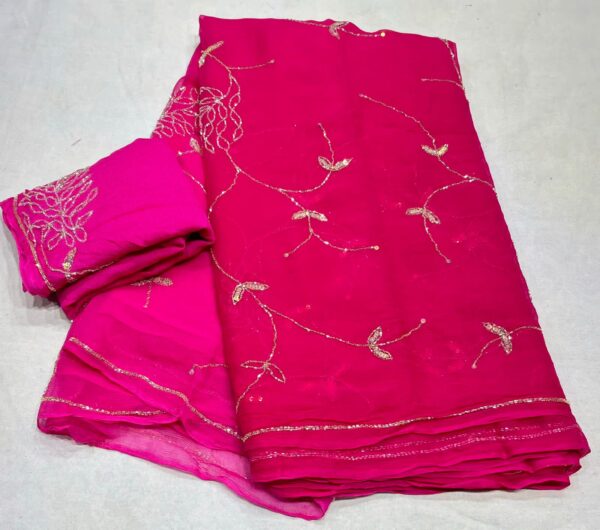 Cutdana zaal work saree with Blouse