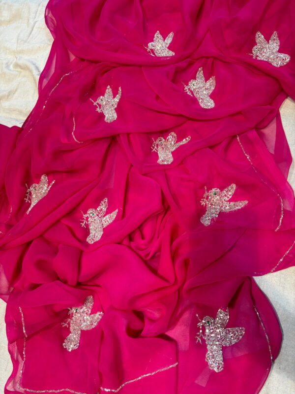 Light weight chiffon saree with unstitched blouse