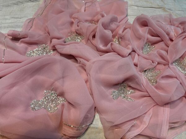 Light weight chiffon saree with unstitched blouse - Image 3
