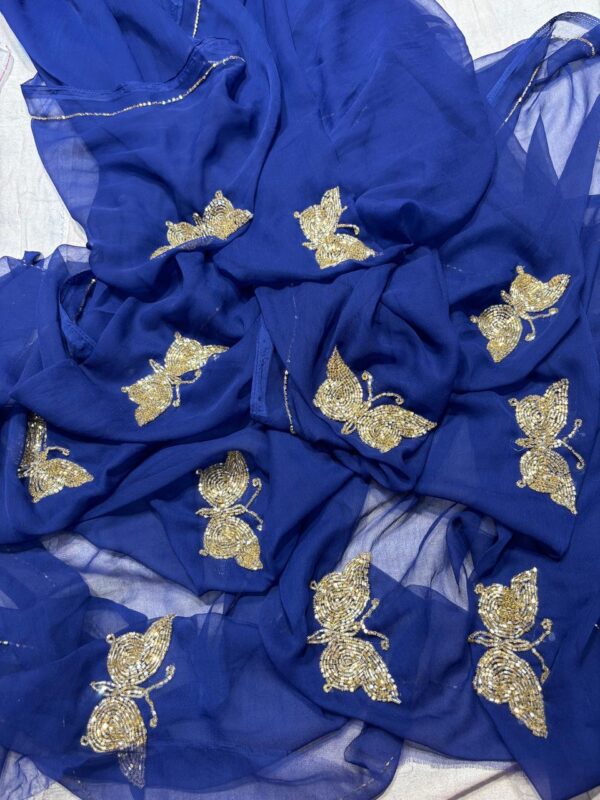 Light weight chiffon saree with unstitched blouse - Image 7