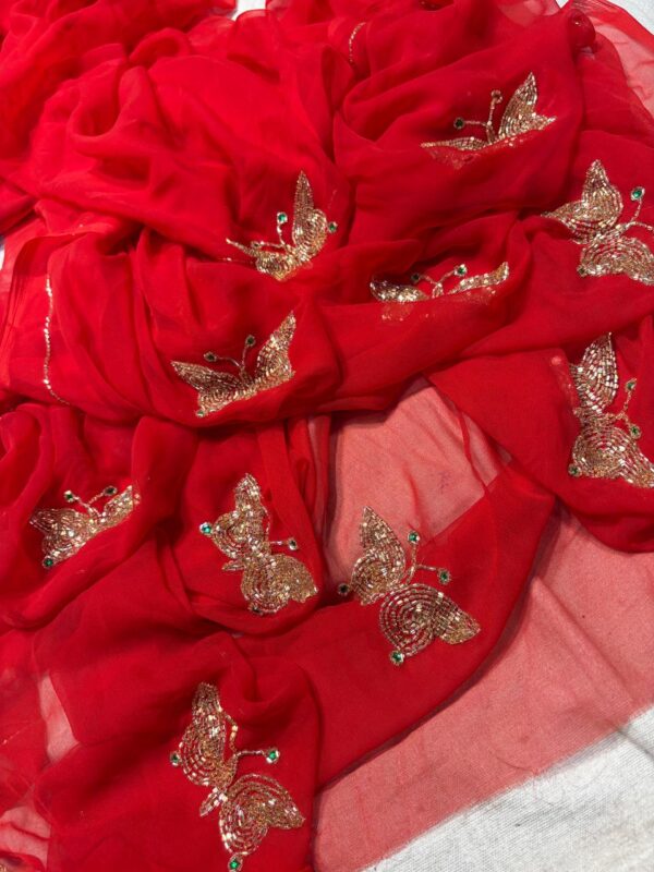 Light weight chiffon saree with unstitched blouse - Image 6