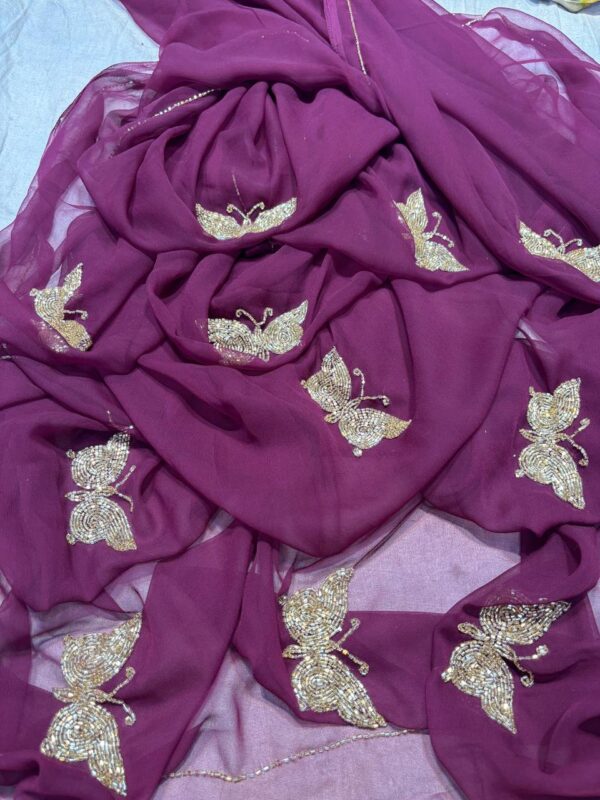 Light weight chiffon saree with unstitched blouse - Image 8