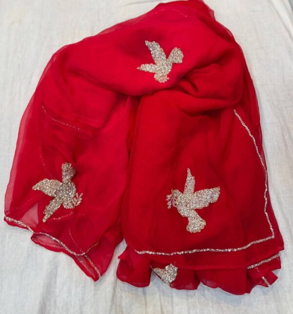 Light weight chiffon saree with unstitched blouse - Image 7