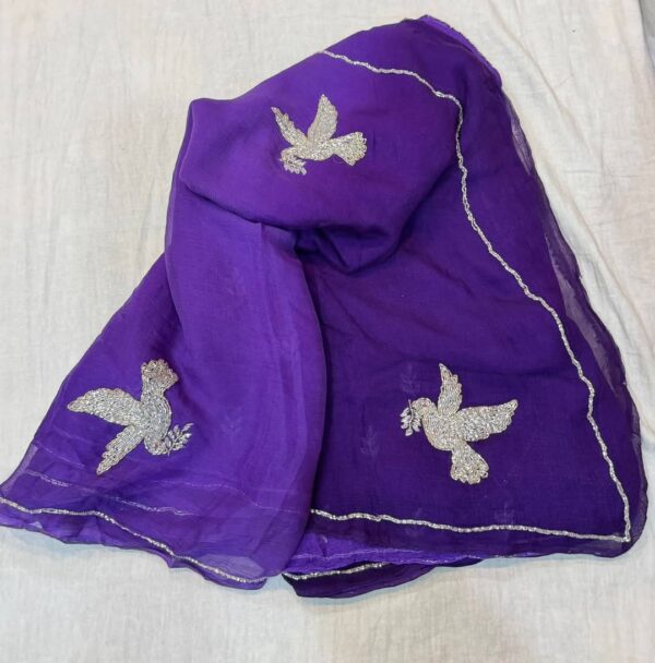 Light weight chiffon saree with unstitched blouse